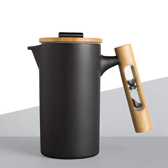 JBM Ceramic French Press with Hourglass