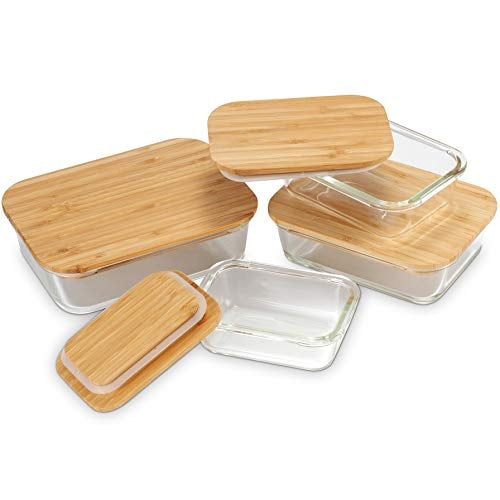 Nummyware Plastic-Free Glass Food Containers With Sustainable Bamboo Tops