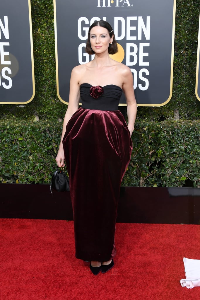 Caitriona Balfe's Moschino Dress at the Golden Globes 2019