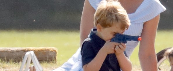 Prince George Plays With Toy Gun