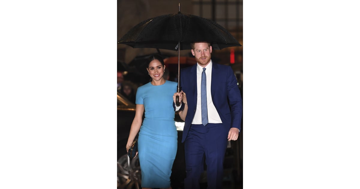 Meghan Markles Blue Victoria Beckham Dress 2020 Popsugar Fashion Photo 10 