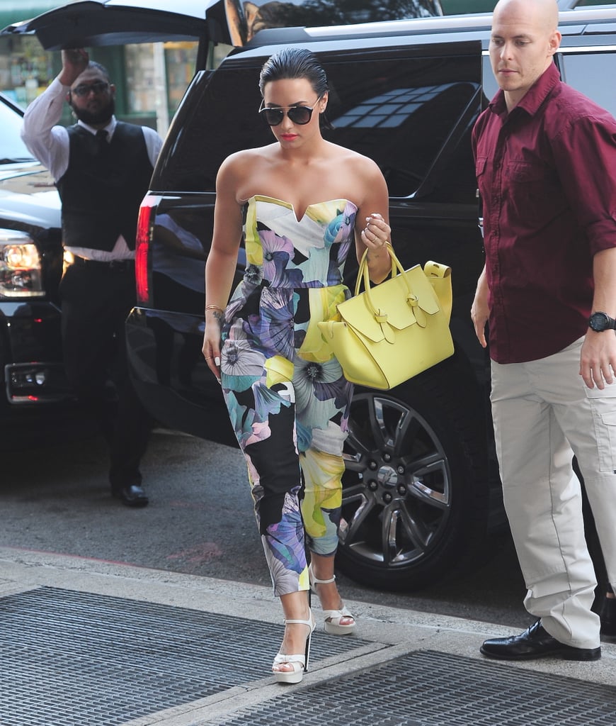 Demi Lovato's Floral Jumpsuit Look