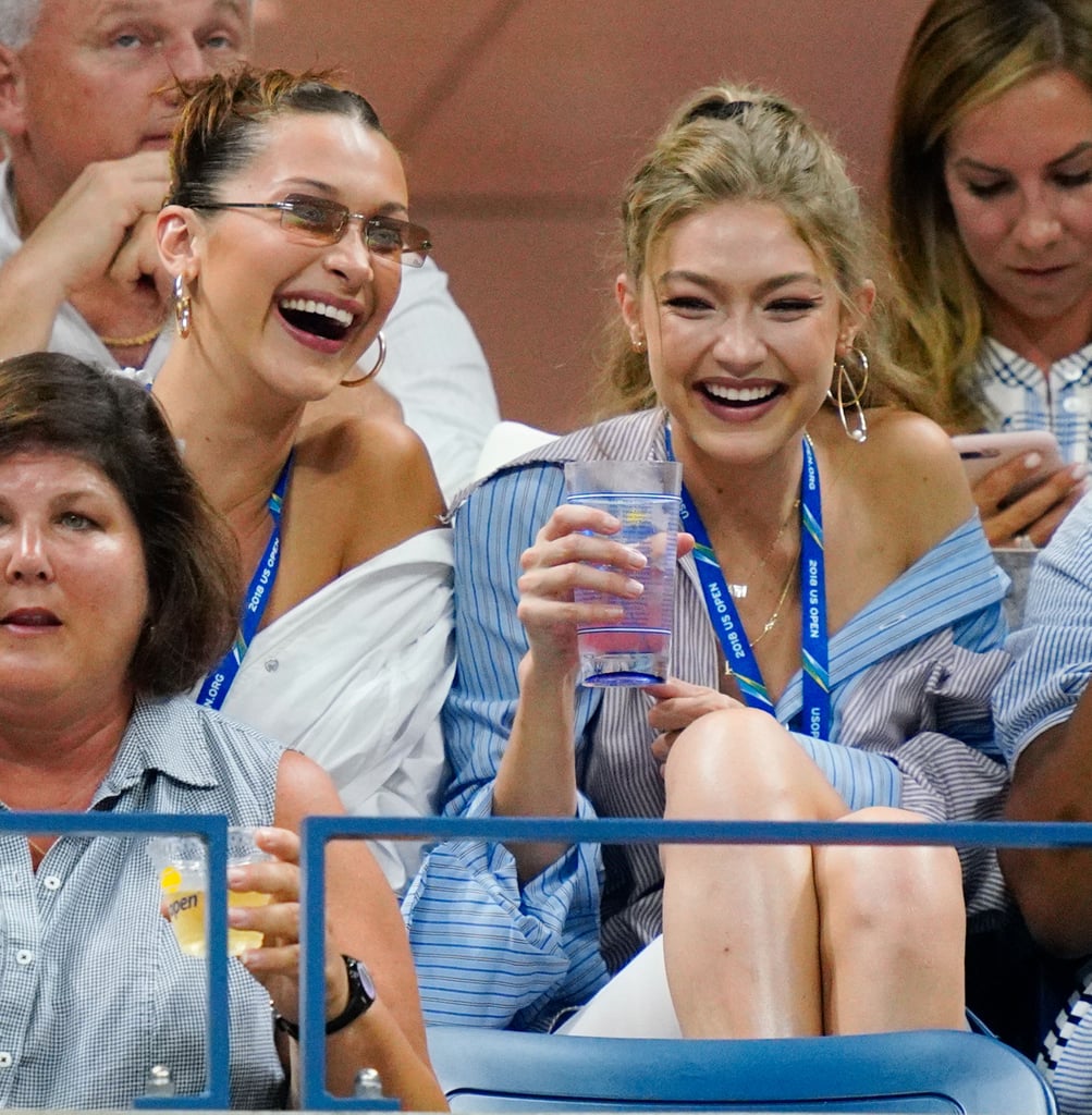 Gigi and Bella Hadid at US Open in Button-Downs 2018