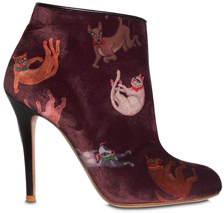 Camilla Elphick's 105mm Raining Cats & Dogs Velvet Boots ($906) might be dark, but they'll stand out for a mile.