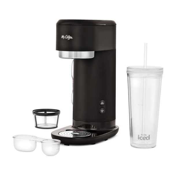Mr. Coffee Single-Serve Iced and Hot Coffee Maker with Reusable Tumbler and Coffee Filter