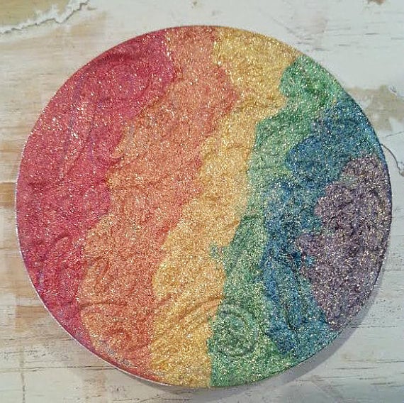 FaceCandyCouture Rainbow Highlighter multi-color Illuminating Pressed Powder