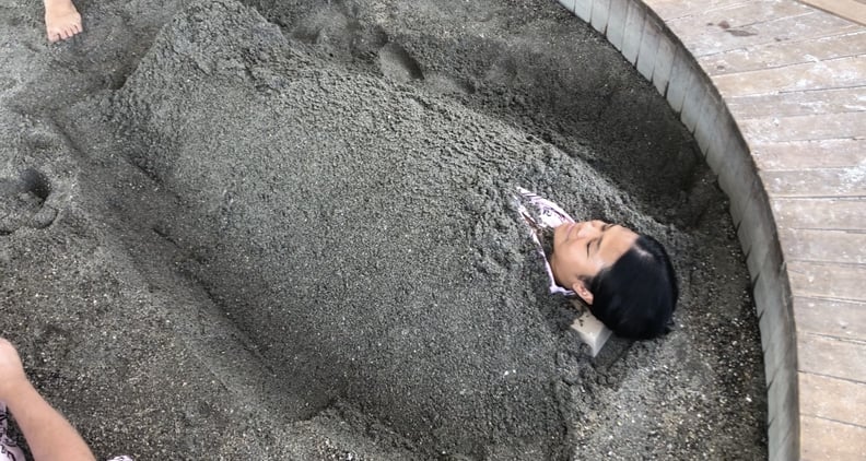 Bathing in Volcanic Sand