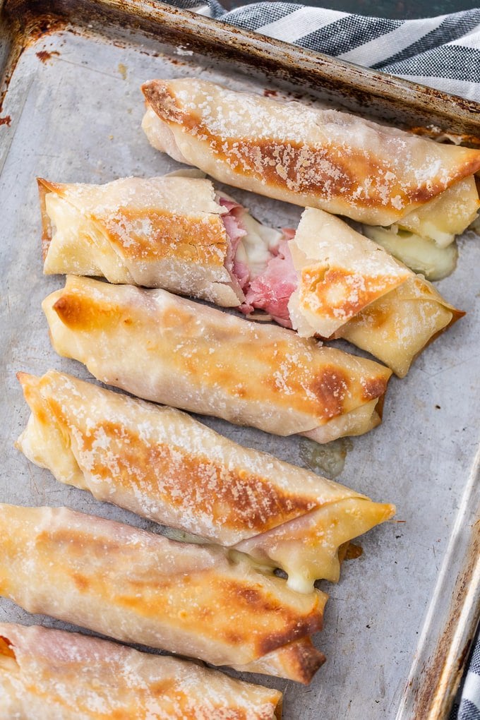 Baked Ham and Cheese Mozzarella Sticks