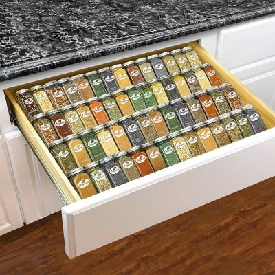 Lynk Professional Expandable 4 Tier Heavy Gauge Steel Drawer Spice Rack Tray
