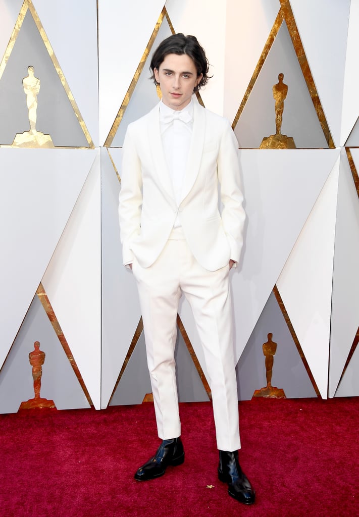 In his first-ever Oscars appearance in 2018, the best actor nominee wore an all-white suit by Berluti.