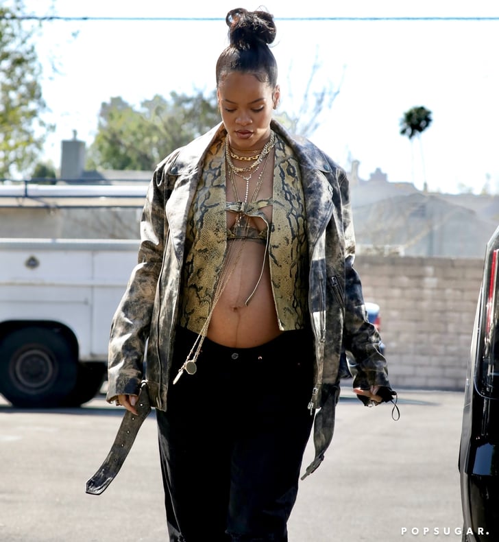 Rihanna Wears a Python Leather Vest by Acne Studios