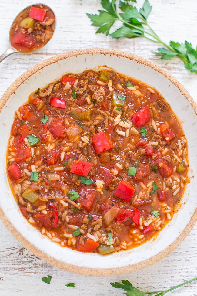 Slow-Cooker Stuffed Pepper Soup