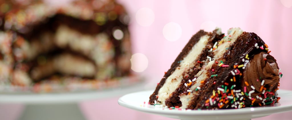 Confetti Cookie Dough Brownie Cake