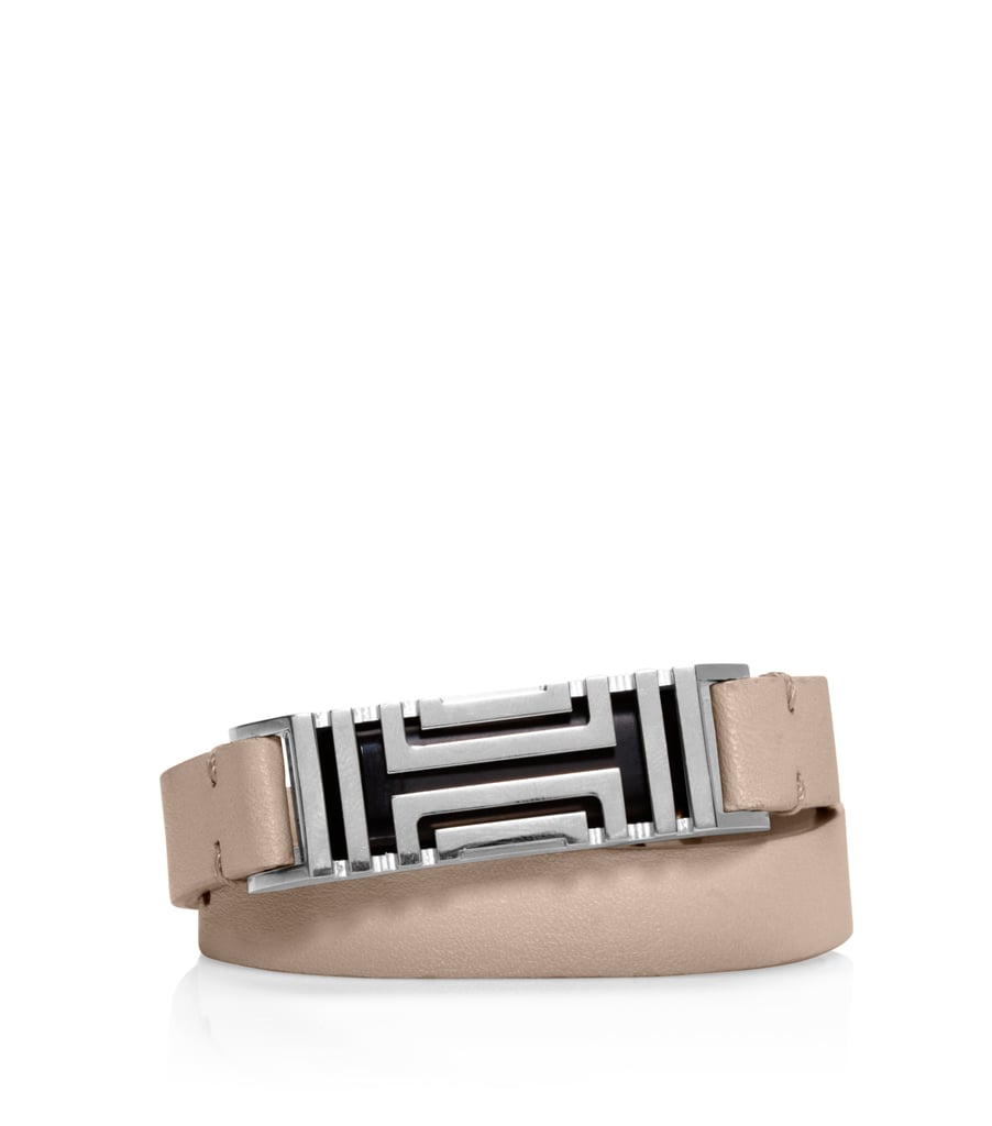 Tory Burch For Fitbit Fret Double-Wrap Bracelet in French Gray/Tory Silver ($175)
