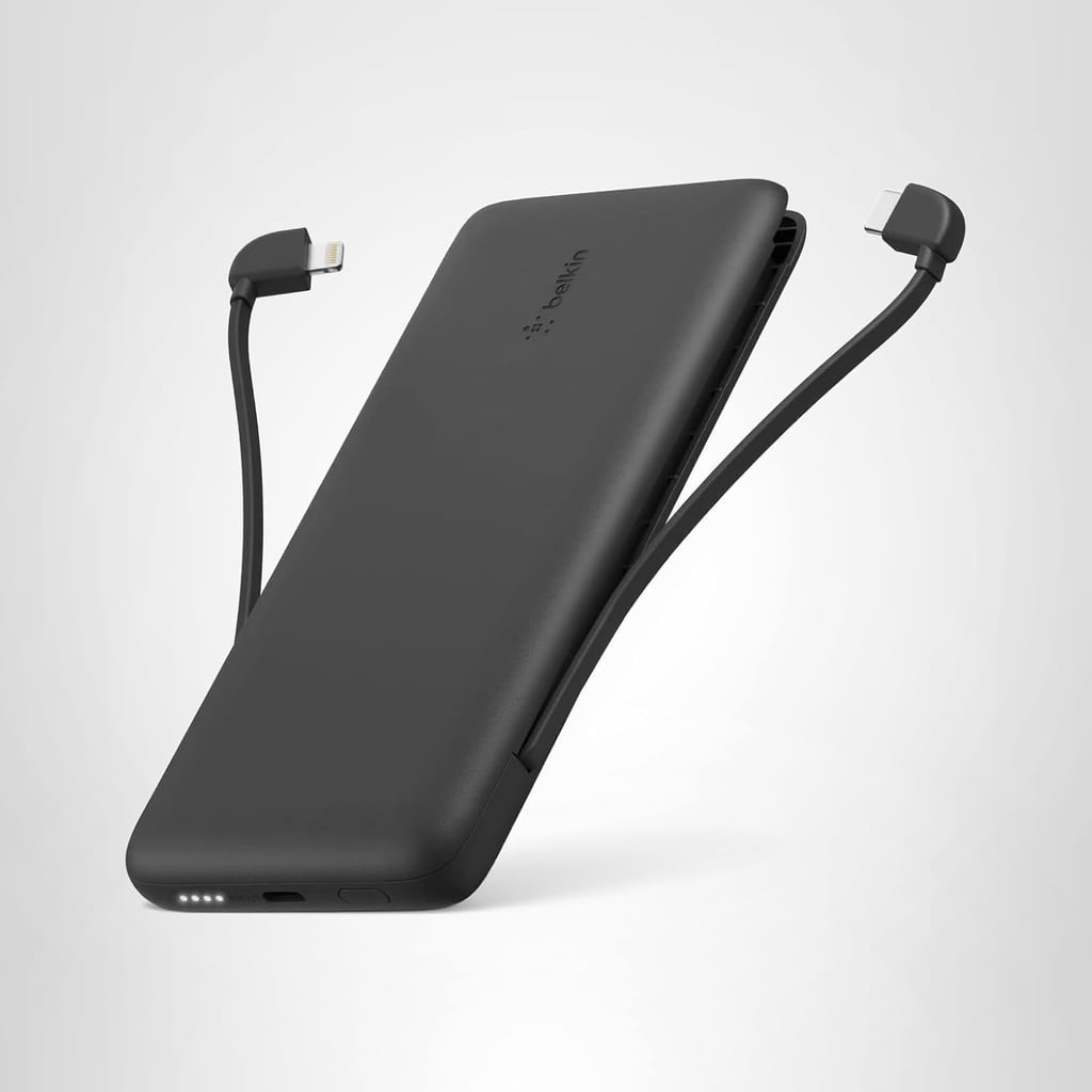 Belkin Portable Charger Power Bank ($49, originally $55)
No travel bag is complete without a backup portable charger. With a cord on both sides, this power bank can charge up to two devices at once. Once you are done, simply tuck each cable back into the side compartment for tangle-free storage.
