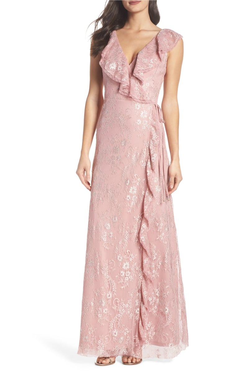 Rio Ruffle Lace Wrap Gown