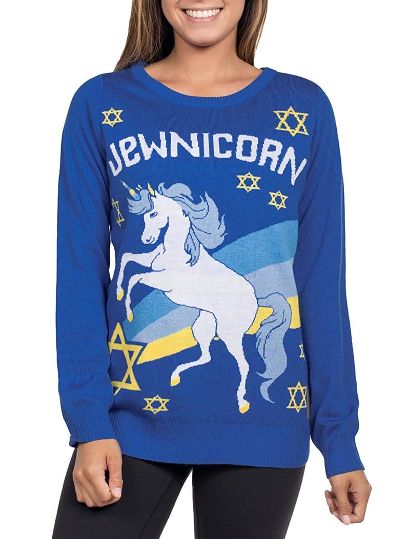 Women's Funny Unicorn Hanukkah Sweater — Jewnicorn