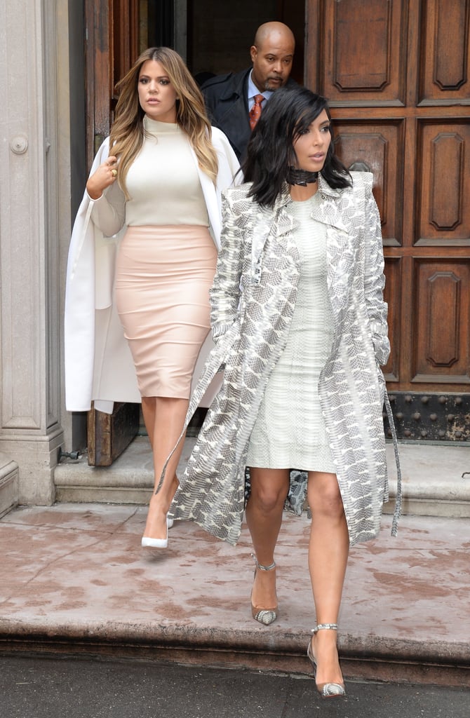 Kim and Khloe Kardashian stepped out together on Tuesday in NYC.