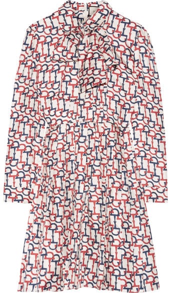 Gucci Pussy-Bow Printed Silk-Twill Mini Dress ($3,200)