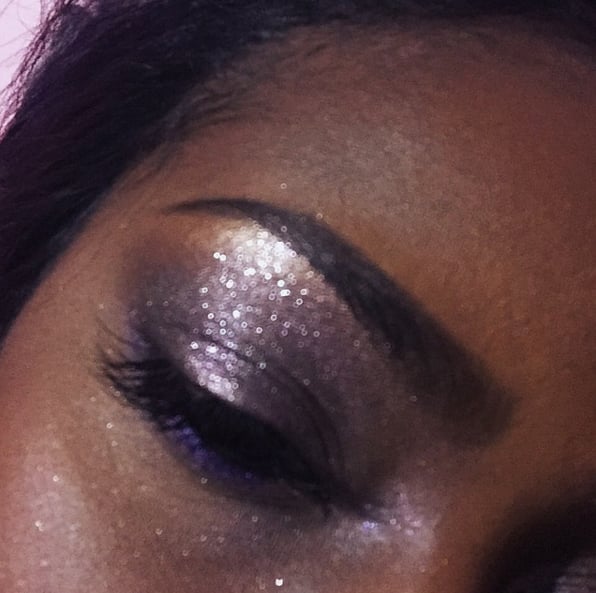 She's Totally Into a Purple Smoky Eye (and Glitter!)