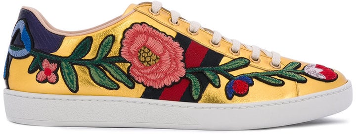 Gucci flower embroidered sneakers sale