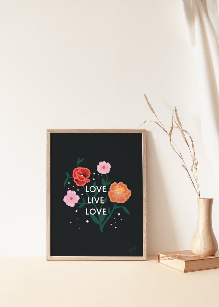 Emma Make Studio Live Love Live Folk Flower Poster