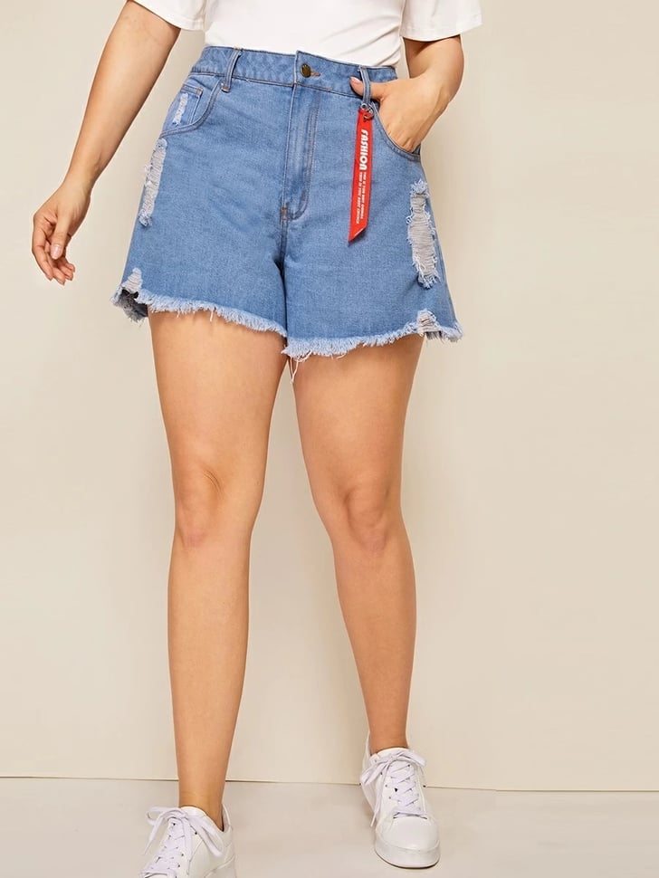 raw hem sweat shorts