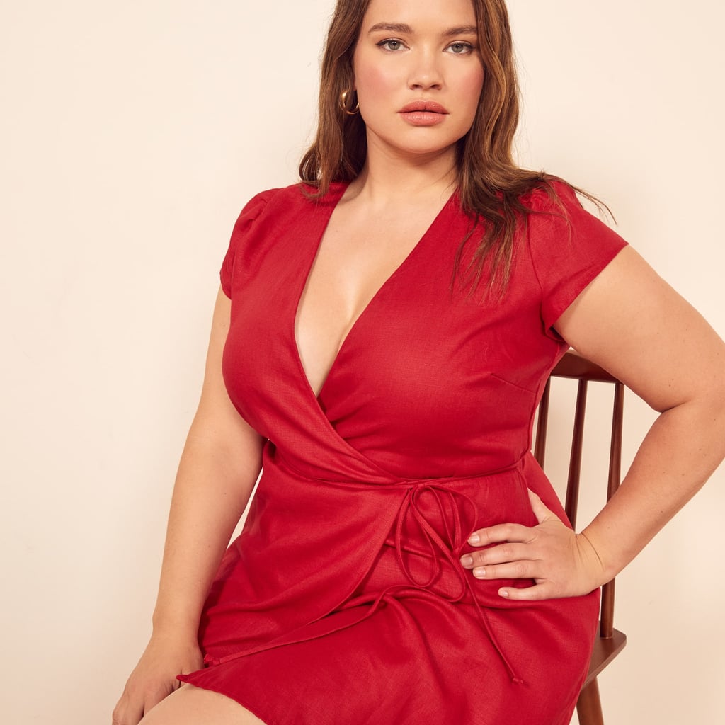 plus size wrap mini dress