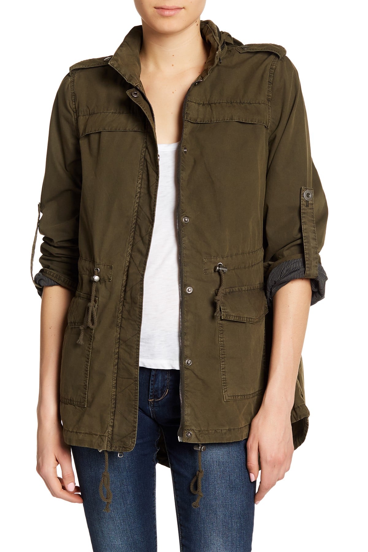 Levi's Hi-Lo Hooded Military Jacket | Ditch Your Blazer! We Found 9 Cute  and Comfortable Jackets Perfect For Travel | POPSUGAR Fashion Photo 5