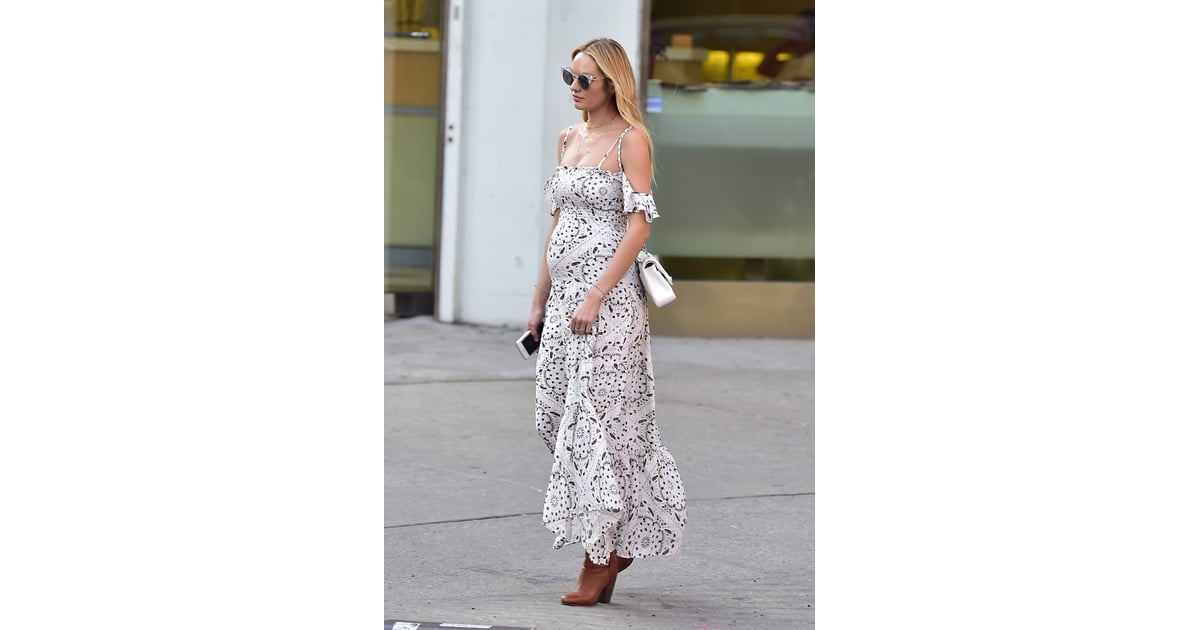 Candice Swanepoel White Maxi Dress May 2016 Popsugar