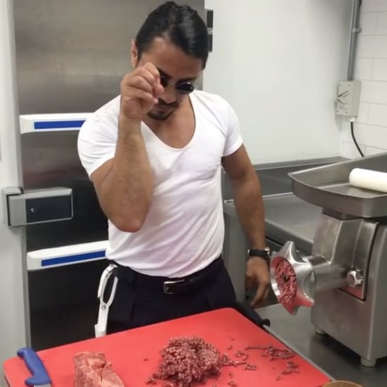 Salt Bae Seasoning a Burger on Instagram