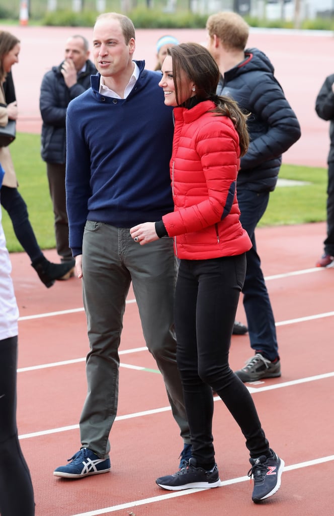 Kate Middleton Red Coat at Heads Together Training 2017