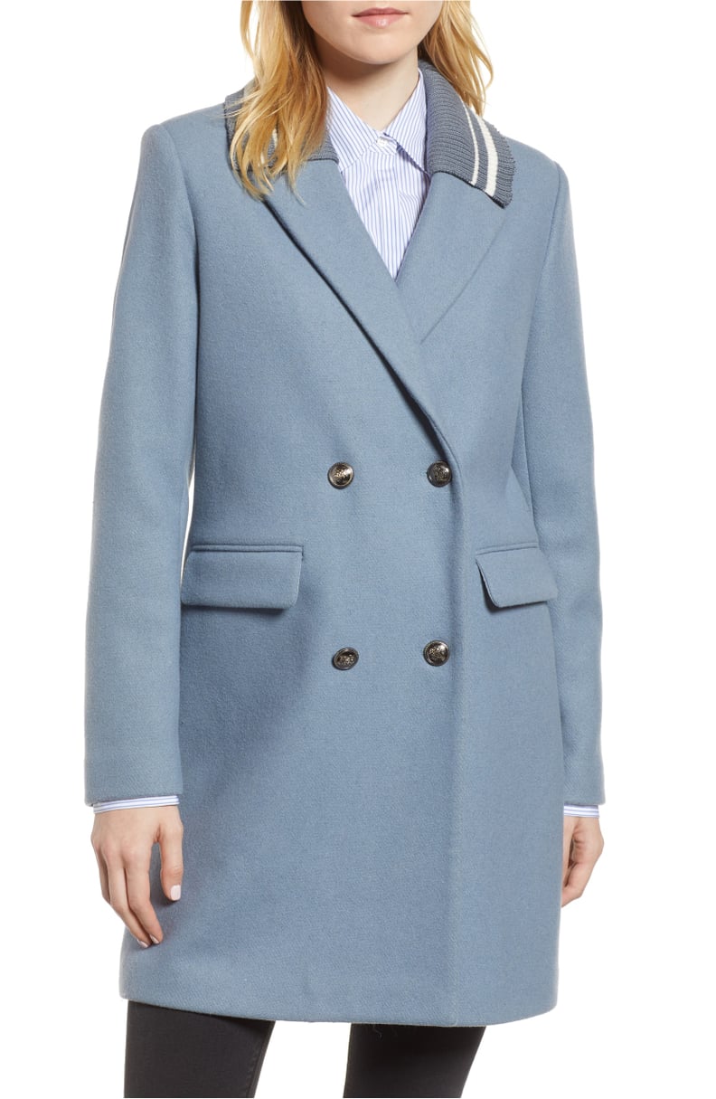 BCBGeneration Knit Collar Wool Blend Coat