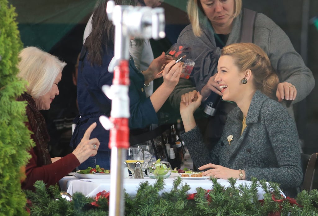 Blake Lively let out a big laugh while filming a scene with Ellen Burstyn for their new film, The Age of Adaline, in Vancouver.