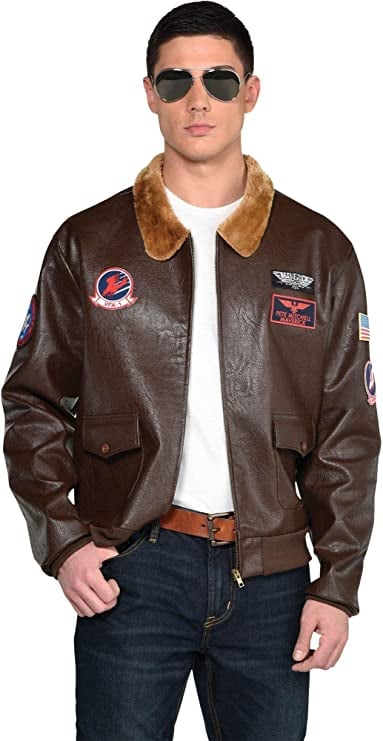 “Top Gun” Faux Leather Bomber Jacket