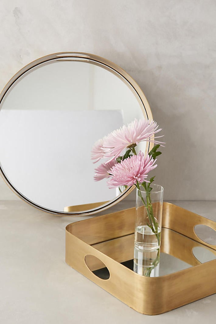 Anthropologie Brass Mirrored Tray