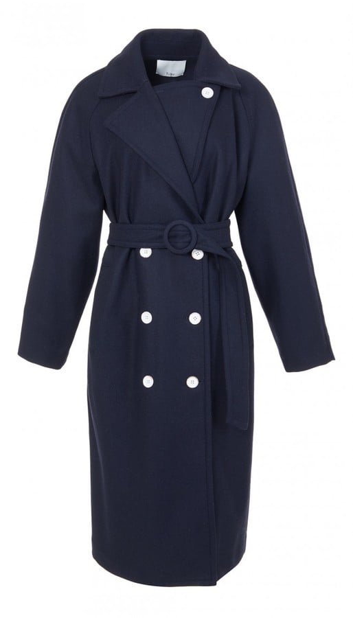 Tibi Bonded Wool Double Breasted Coat