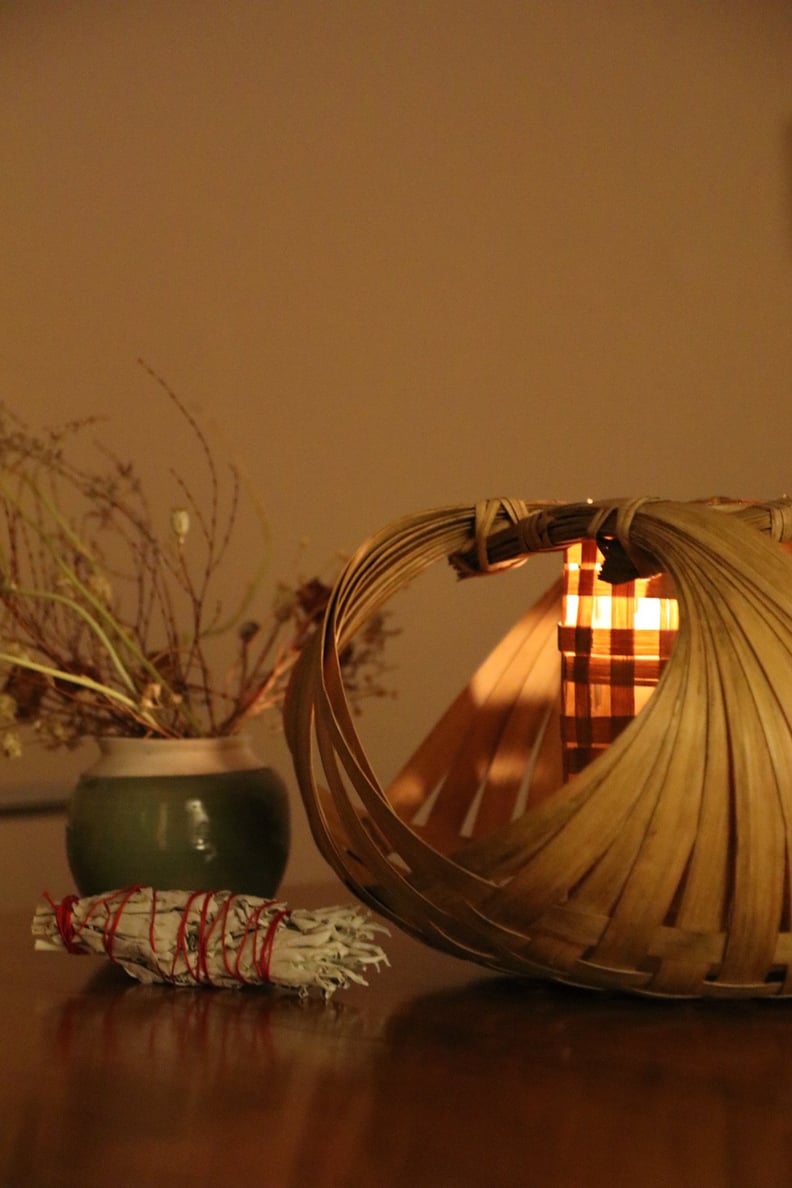 Effortless Composition Bamboo Basket Candle Holder