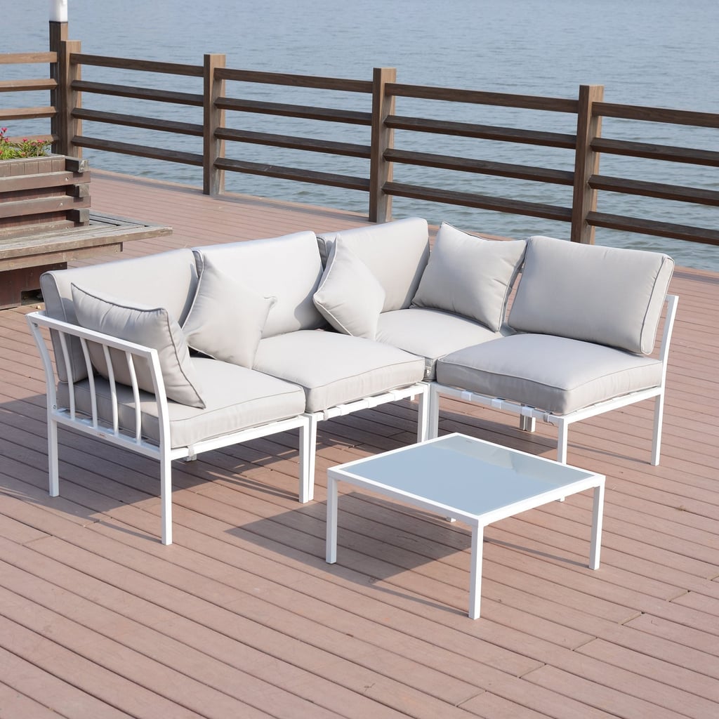 Outsunny 4-Piece Outdoor Furniture Patio Conversation Seating Set