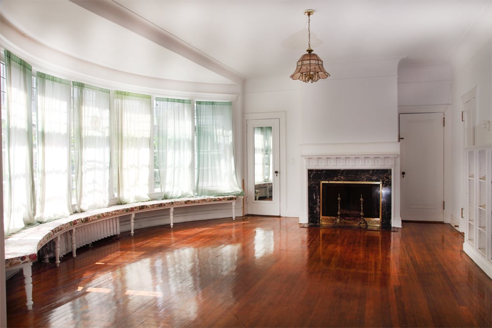 There's no lack of fireplaces or prime-condition wood flooring in the home.
