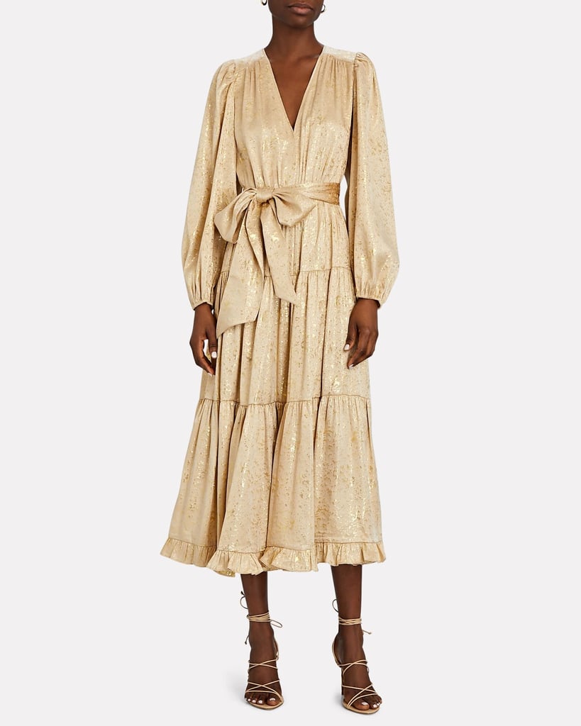 Ulla Johnson Helena Gilded Silk Midi Dress