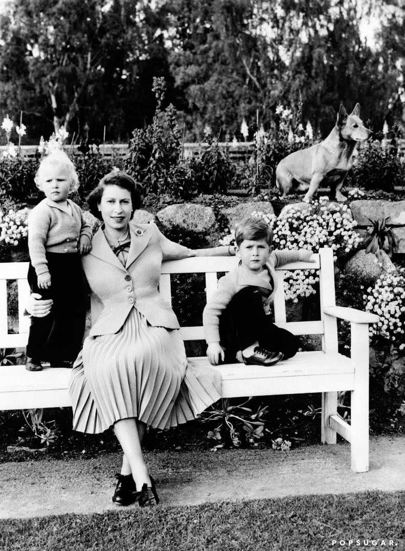 Queen Elizabeth II With Prince Charles and Princess Anne in 1952