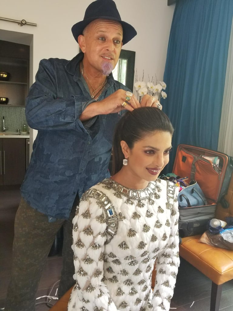 Exclusive Image of Danilo Doing Priyanka Chopra's Hair For the 2017 Emmy Awards