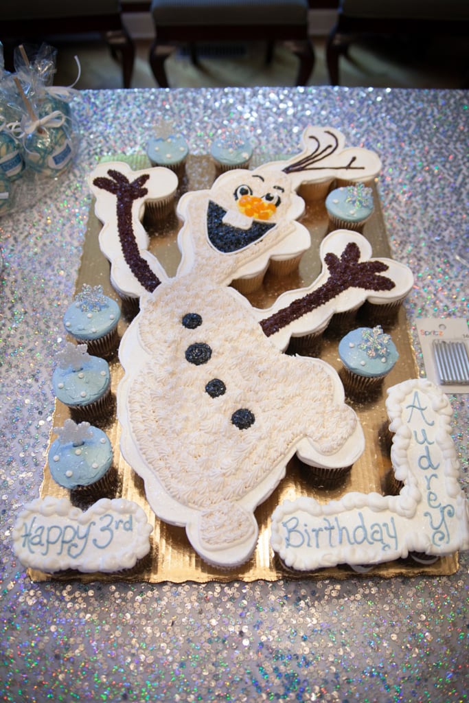 This adorable Olaf cupcake arrangement was ordered at the local Publix grocery story bakery. It turned out perfectly!