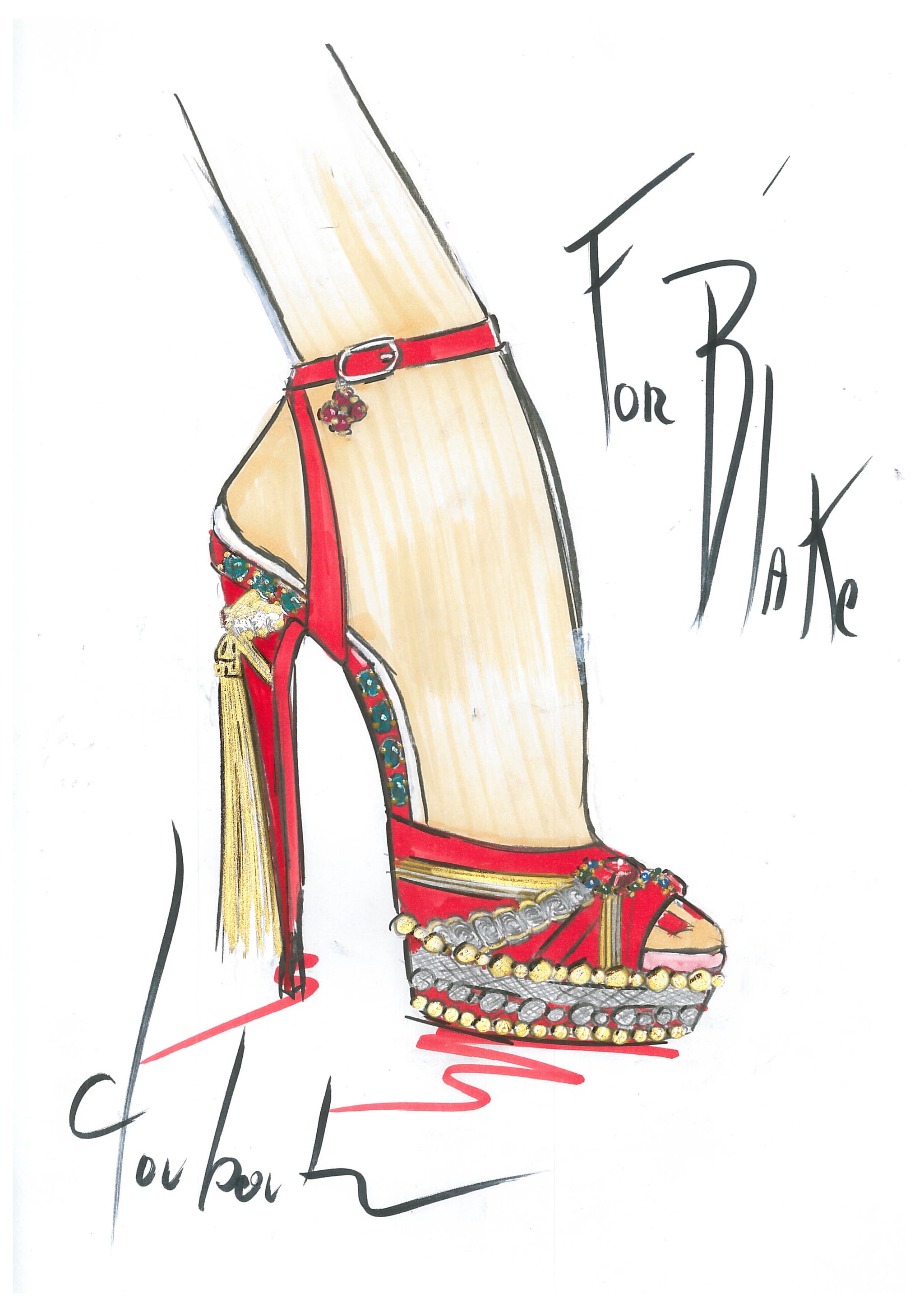 Blake Lively draws Christian Louboutin heels on photo of herself