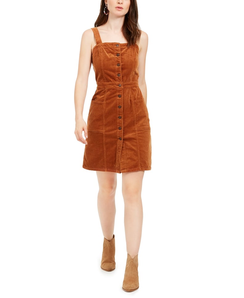 Oat Corduroy Overall Dress