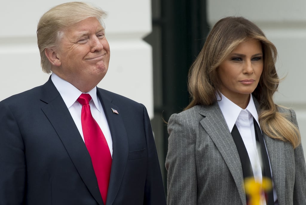 Melania Trump's Pinstripe Suit With Tie