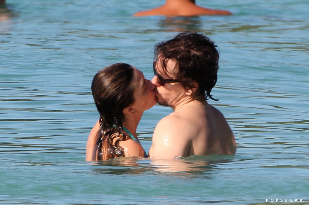Mark Wahlberg and Rhea Durham made out in the ocean in Barbados in December 2014.