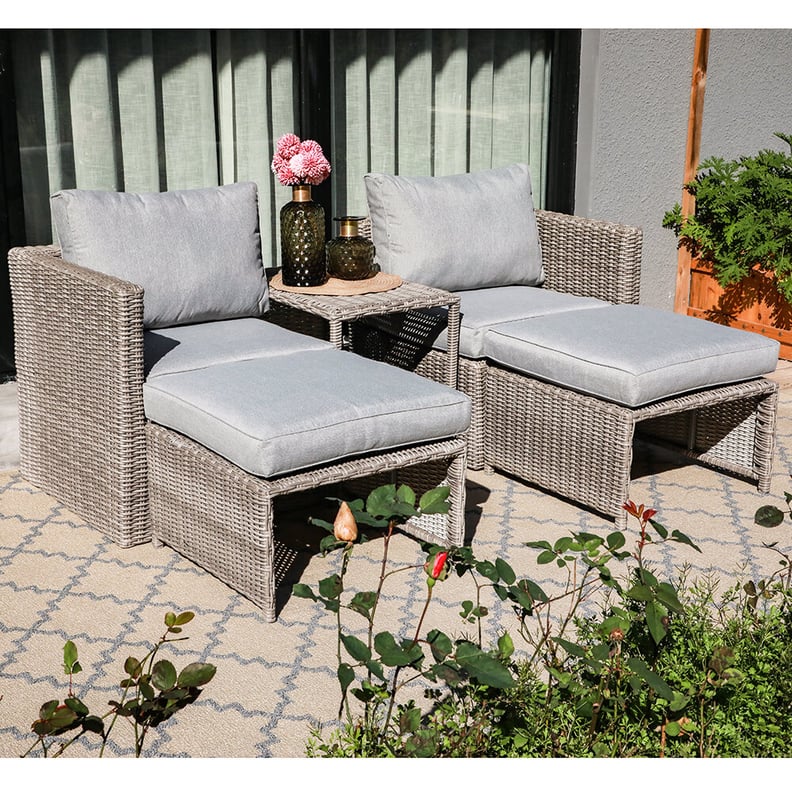 A Versatile Patio Set: Osteen 5 Piece Rattan Sectional Seating Group