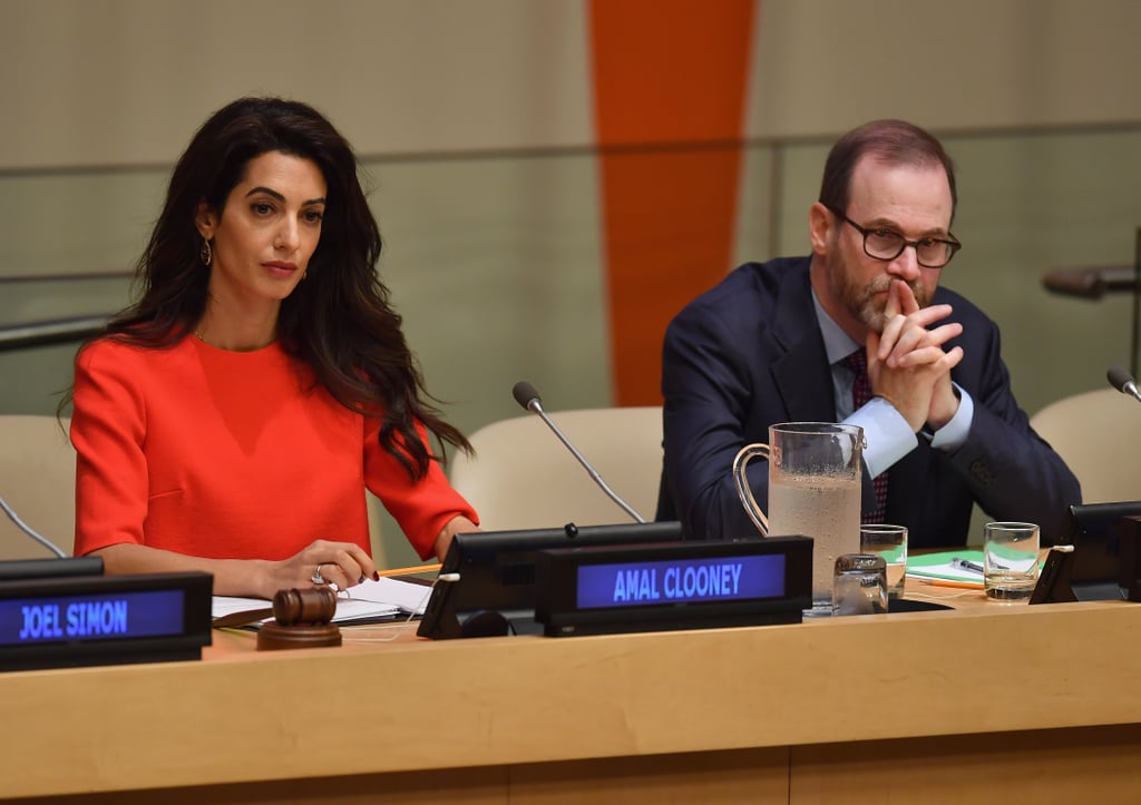 Amal Clooney Red Dress September 2018